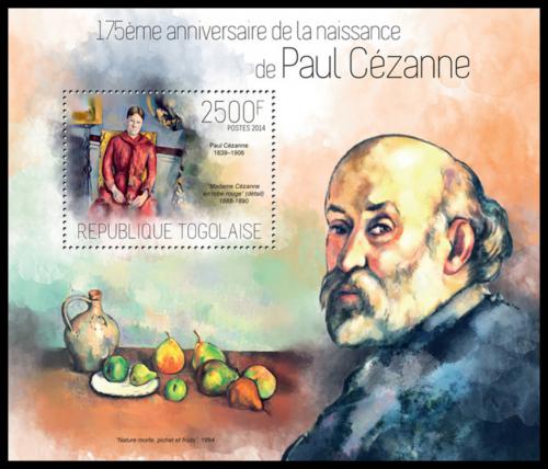 Poštová známka Togo 2014 Umenie, Paul Cézanne Mi# Block 927 Kat 10€