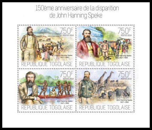 Poštové známky Togo 2014 John Hanning Speke Mi# 5530-33 Kat 12€