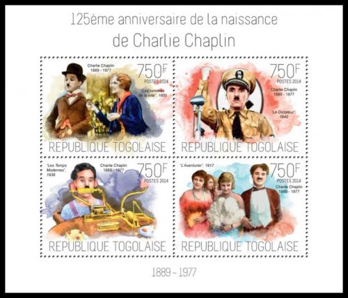 Poštové známky Togo 2014 Charlie Chaplin Mi# 5540-43 Kat 12€