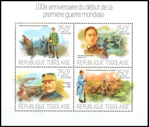 Poštové známky Togo 2014 První svìtová válka Mi# 5545-48 Kat 12€