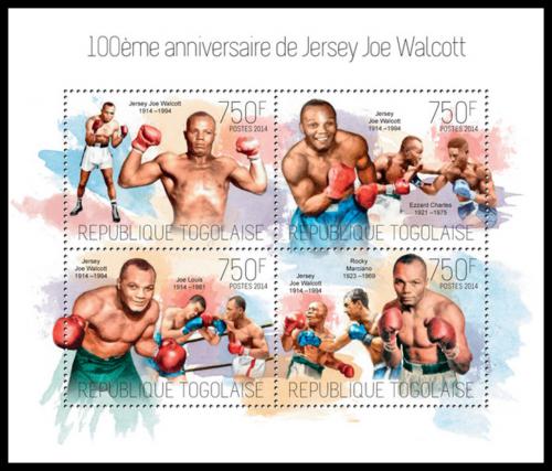 Poštové známky Togo 2014 Jersey Joe Walcott, box Mi# 5555-58 Kat 12€