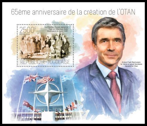 Poštová známka Togo 2014 NATO, 65. výroèie Mi# Block 939 Kat 10€