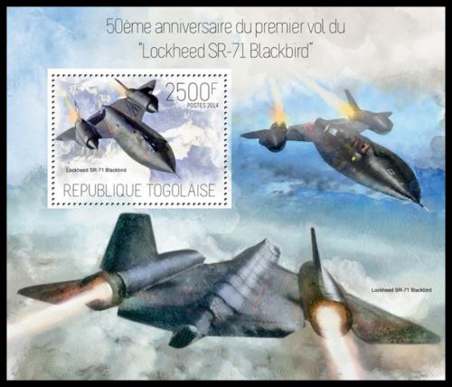 Poštová známka Togo 2014 Lockheed SR-71 Mi# Block 942 Kat 10€