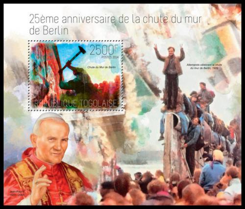 Poštová známka Togo 2014 Pád Berlínské zdi, 25. výroèie Mi# Block 944 Kat 10€
