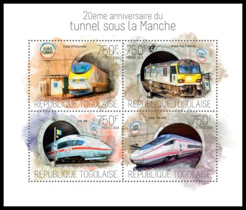 Poštové známky Togo 2014 Eurotunel, 20. výroèie Mi# 5620-23 Kat 12€