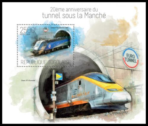 Poštová známka Togo 2014 Eurotunel, 20. výroèie Mi# Block 946 Kat 10€