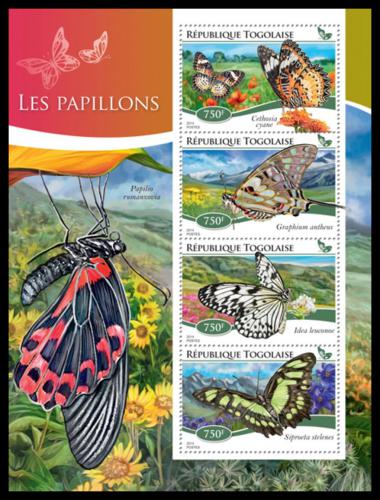 Poštové známky Togo 2014 Motýle Mi# 6401-04 Kat 12€