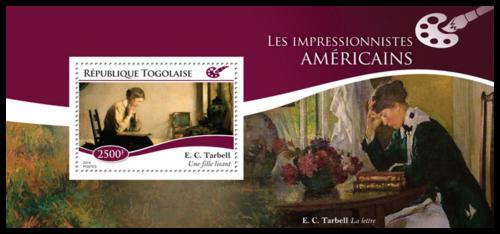 Poštová známka Togo 2014 Americký impresionismus Mi# Block 1111 Kat 10€