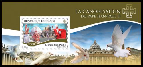 Poštová známka Togo 2014 Papež Jan Pavel II. Mi# Block 1112 Kat 10€