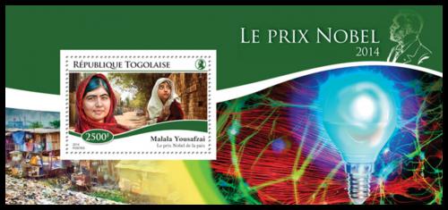 Poštová známka Togo 2014 Nositelé Nobelovy ceny Mi# Block 1116 Kat 10€