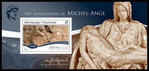 Potov znmka Togo 2015 Umenie, Michelangelo Mi# Block 1127 Kat 10