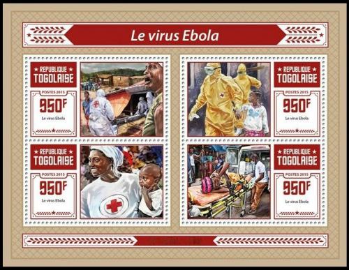Potov znmky Togo 2015 Boj proti viru Ebola Mi# 7117-20 Kat 15 - zvi obrzok
