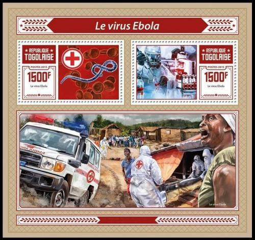 Potov znmky Togo 2015 Boj proti viru Ebola Mi# Block 1239 Kat 12 - zvi obrzok