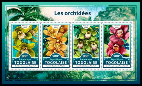 Potov znmky Togo 2016 Orchideje Mi# 7819-22 Kat 14