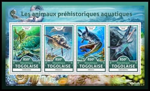 Potov znmky Togo 2016 Vodn dinosaury Mi# 7839-42 Kat 13
