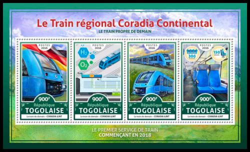 Potov znmky Togo 2016 Vlaky Coradia Continental Mi# 7889-92 Kat 14