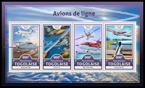 Potov znmky Togo 2016 Lietadla Mi# 7894-97 Kat 14 - zvi obrzok