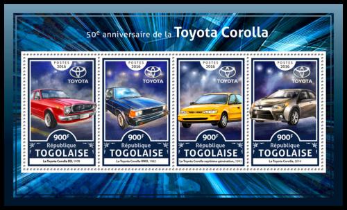 Potov znmky Togo 2016 Automobily Toyota Corolla Mi# 7899-7902 Kat 14