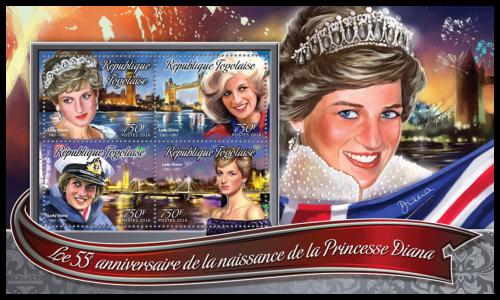 Potov znmky Togo 2016 Princezna Diana Mi# 7554-57 Kat 12