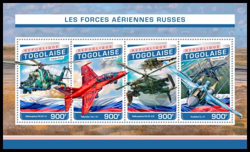 Potov znmky Togo 2016 Rusk leteck armda Mi# 7759-62 Kat 14  - zvi obrzok