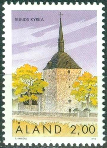 Poštovní známka Alandy 1994 Kostel v Sund Mi# 91