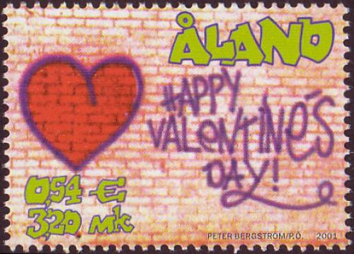 Poštová známka Alandy 2001 Valentýn Mi# 190