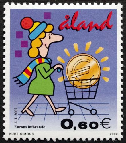 Poštová známka Alandy 2002 Pøijetí Eura Mi# 198