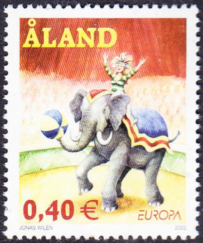 Poštová známka Alandy 2002 Európa CEPT, cirkus Mi# 208