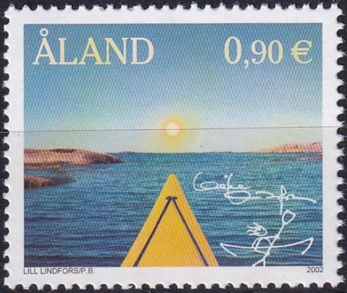 Poštová známka Alandy 2002 Jízda na kajaku Mi# 209