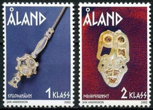 Poštové známky Alandy 2002 Nálezy z Doby ledové Mi# 210-11