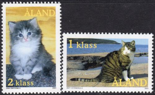 Poštové známky Alandy 2003 Maèky Mi# 217-18 Kat 7.50€