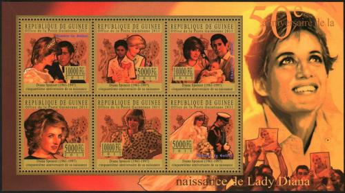 Poštové známky Guinea 2011 Princezna Diana Mi# 8090-95 Kat 18€
