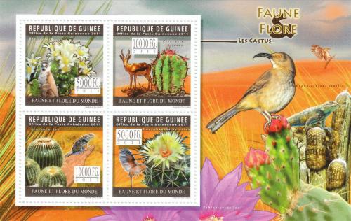Poštovní známky Guinea 2011 Fauna a kaktusy Mi# 8274-77 Kat 12€