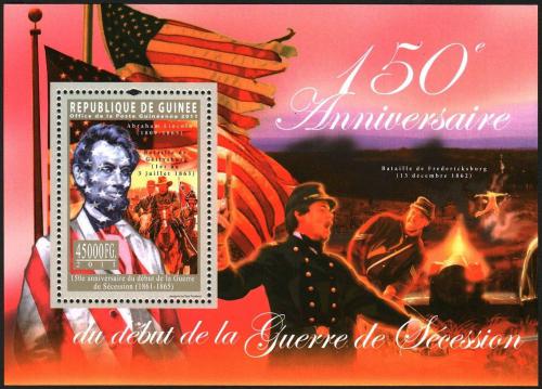 Poštová známka Guinea 2011 Americká obèanská válka Mi# Block 1952 Kat 18€