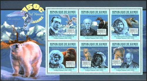 Poštové známky Guinea 2011 Fridtjof Nansen, polární fauna Mi# 8367-72 Kat 18€