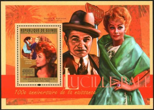 Poštová známka Guinea 2011 Lucille Ball, hereèka Mi# Block 1958 Kat 16€