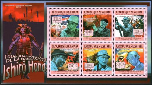 Poštové známky Guinea 2011 Ishiro Honda, filmový režisér Mi# 8411-16 Kat 18€