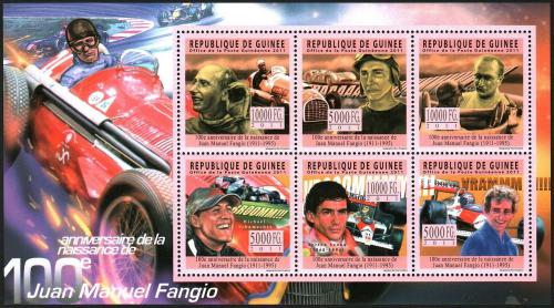 Poštové známky Guinea 2011 Juan Manuel Fangio, závodník Mi# 8418-23 Kat 18€