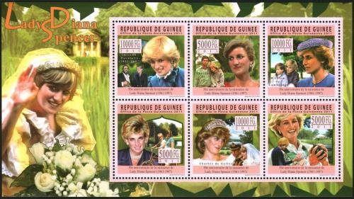 Poštové známky Guinea 2011 Princezna Diana Mi# 8467-72 Kat 18€
