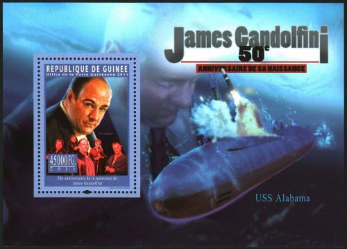 Poštová známka Guinea 2011 James Gandolfini, herec Mi# Block 1968 Kat 18€