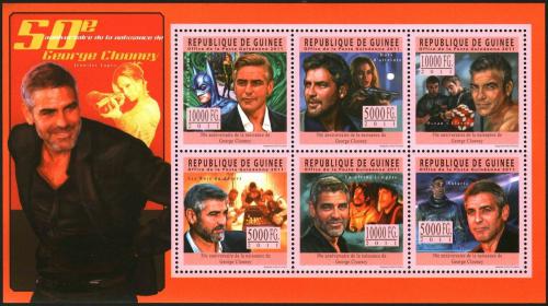 Poštové známky Guinea 2011 George Clooney, herec Mi# 8481-86 Kat 18€