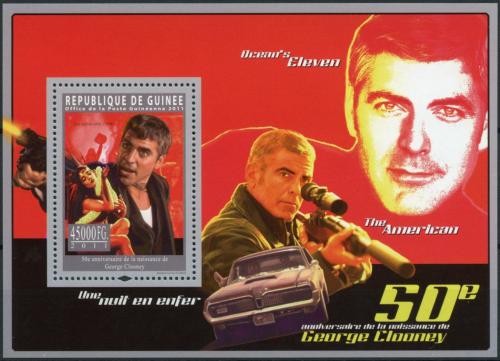 Poštová známka Guinea 2011 George Clooney, herec Mi# Block 1969 Kat 18€