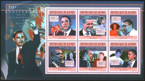 Poštové známky Guinea 2011 Prezident Barack Obama Mi# 8488-93 Kat 18€