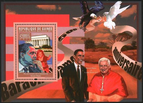 Poštová známka Guinea 2011 Prezident Barack Obama Mi# Block 1970 Kat 18€ 