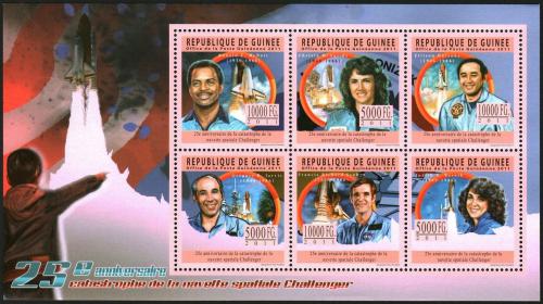 Poštové známky Guinea 2011 Havária raketoplánu Challenger Mi# 8495-8500 Kat 18€