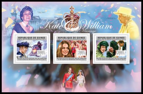 Poštové známky Guinea 2011 Svatba prince Williama a Catherine Middleton Mi# 8933-35 Kat 16€