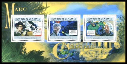 Poštové známky Guinea 2012 Umenie, Marc Chagall Mi# 9071-73 Kat 16€
