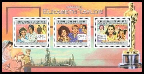 Poštové známky Guinea 2012 Elizabeth Taylor Mi# 9119-21 Kat 16€