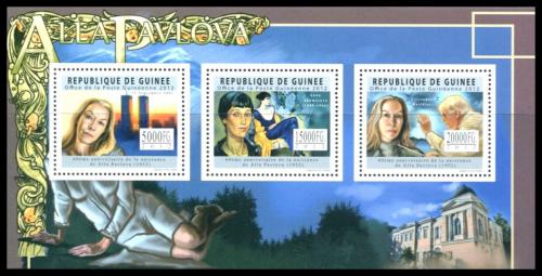 Poštové známky Guinea 2012 Alla Pavlova, skladatelka Mi# 9135-37 Kat 16€