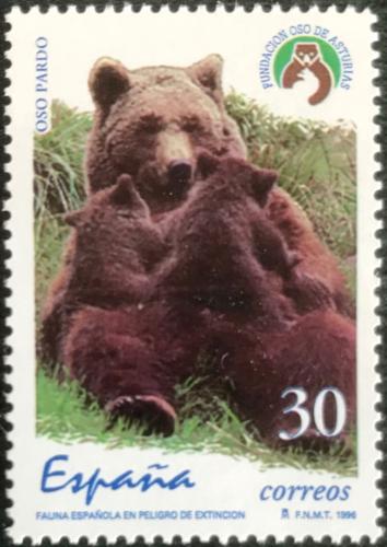Poštová známka Španielsko 1996 Medvìd hnìdý Mi# 3263